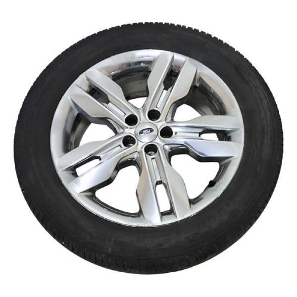 Roda Aro 20 C/pneu Ford Edge 3.5 V6 2012 2013 2014 C/detalhe Prata
