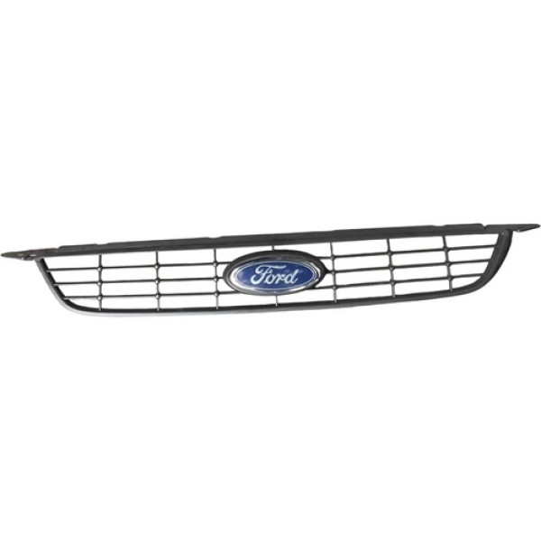 Grade Frontal Parachoque C/emblema Ford Focus 2009 A 2013 Cinza-escuro Fosco
