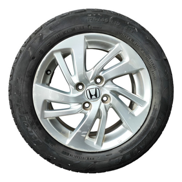 Roda Com Pneu Aro 15 Honda Fit 2014 2015 2016 Prateado