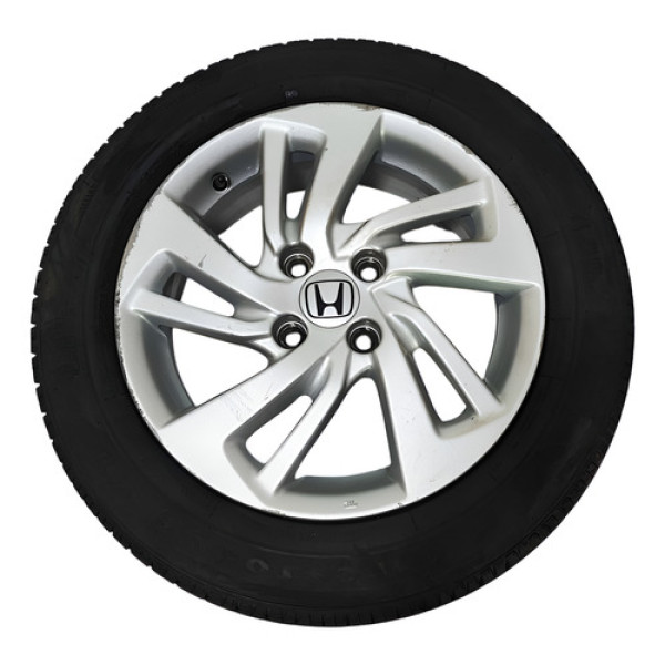 Roda Aro 15 C/pneu Honda Fit 2015 2016 2017 C/detalhe  Prata
