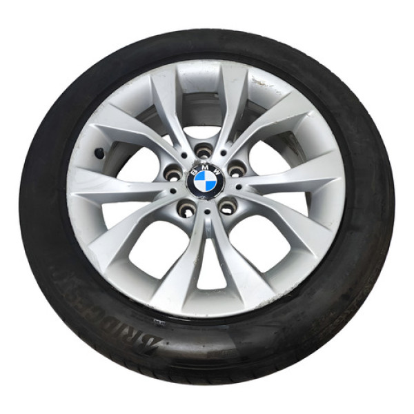 Roda Aro 17 C/pneu Bmw X1 2.0 2010 2011 2012 C/detalhe Prata