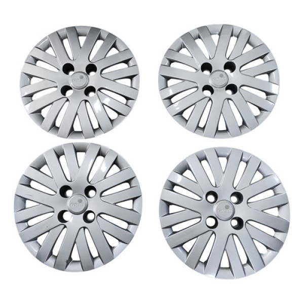 Jogo Calota Aro 14 Vw Gol Voyage 2009 A 2012 C/detalhe Cinza