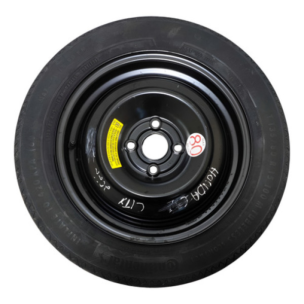 Roda Aro 15 Estepe C/pneu 135/80 Honda City 1.5 2015 A 2020 Preto