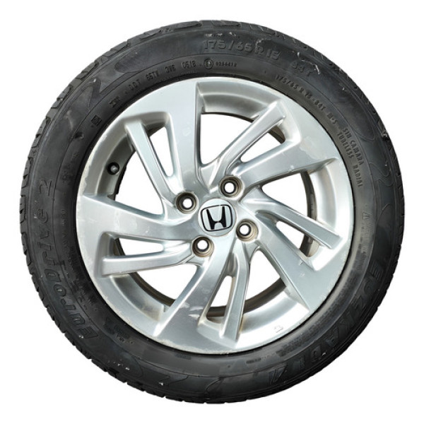 Roda Com Pneu Aro 15 Honda Fit 2014 2015 2016 Prateado