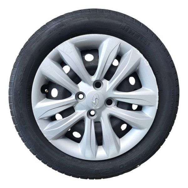 Roda Ferro Aro 15 Com Calota Hyundai Hb20 2015 2016 2017 18 Preto
