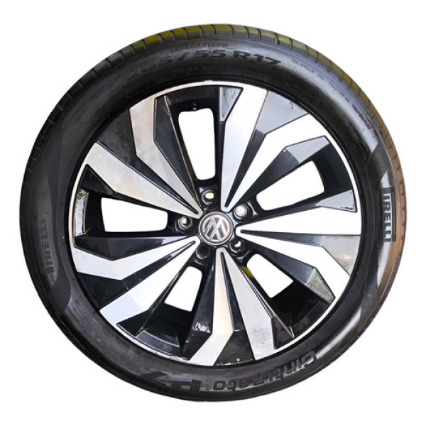 Roda Aro 17 5furo C/pneu 205/55 Vw T-cross 2020/2022 Detalhe Preto