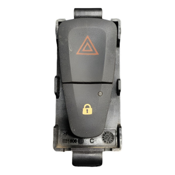 Botão Comando Pisca Alerta E31601 Renault Logan 2015 A 2019 - Preto