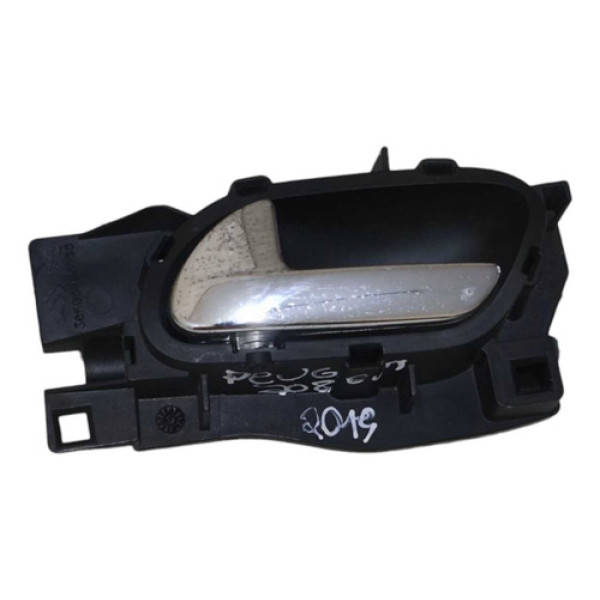 Maçaneta Interna Traseira Esquerda Peugeot 208 2019 A 2021 Cinza Traseira