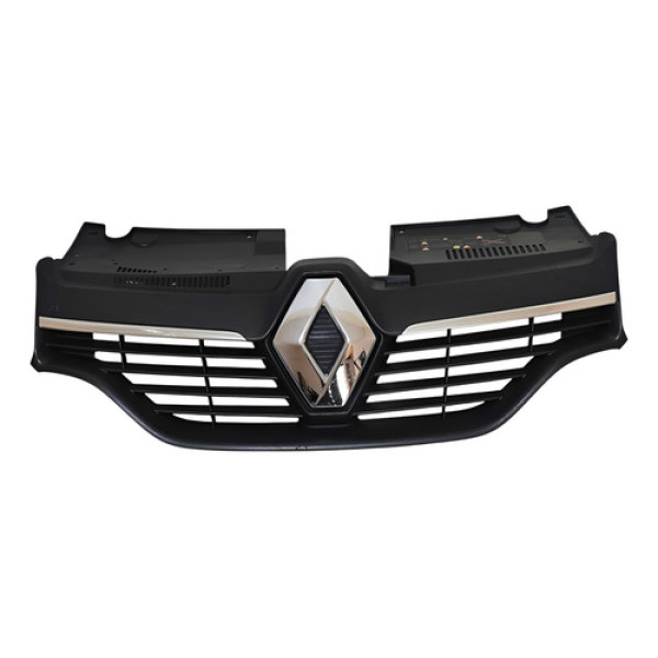 Grade Dianteira 300252623101991 Renault Logan 2015 A 2019 Preto Brilhante