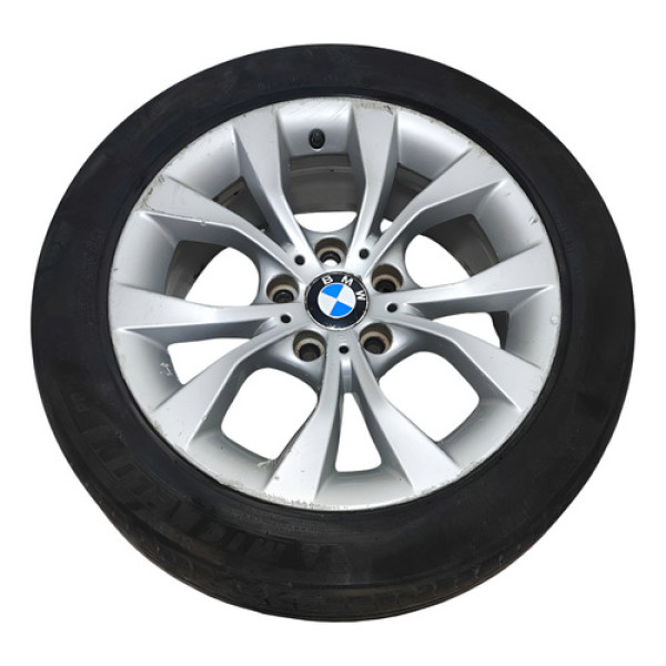 Roda Aro 17 C/pneu Bmw X1 2.0 N46 2010 A 2012 C/detalhe Prata