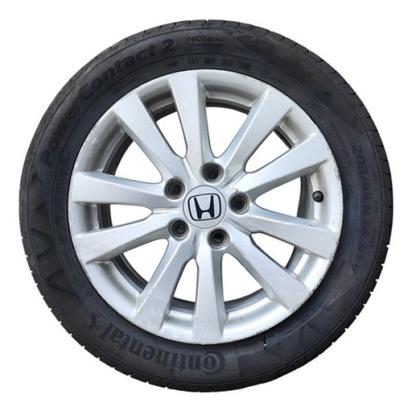 Roda Aro 16 Honda Civic 2012 2013 2014 5x114 Pneu Ruim - Prata